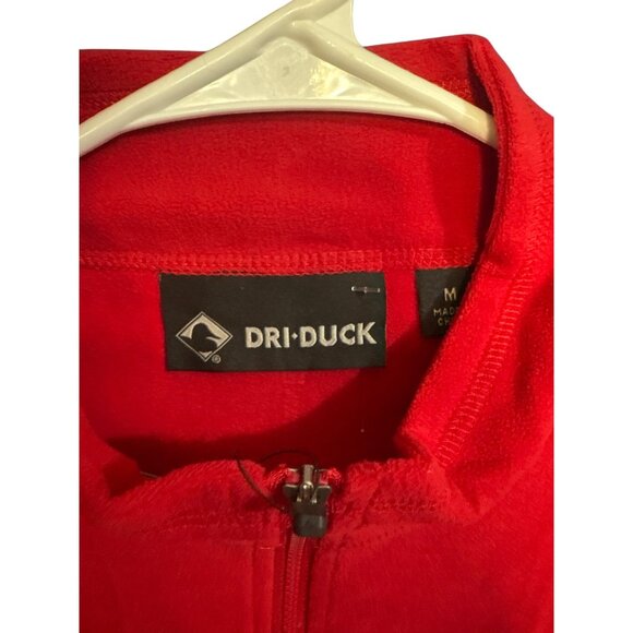 Dri-Duck Mens Red 1/4 Zip Pullover Fleece Sweatshirt M Anti-Static NWT - Picture 3 of 5